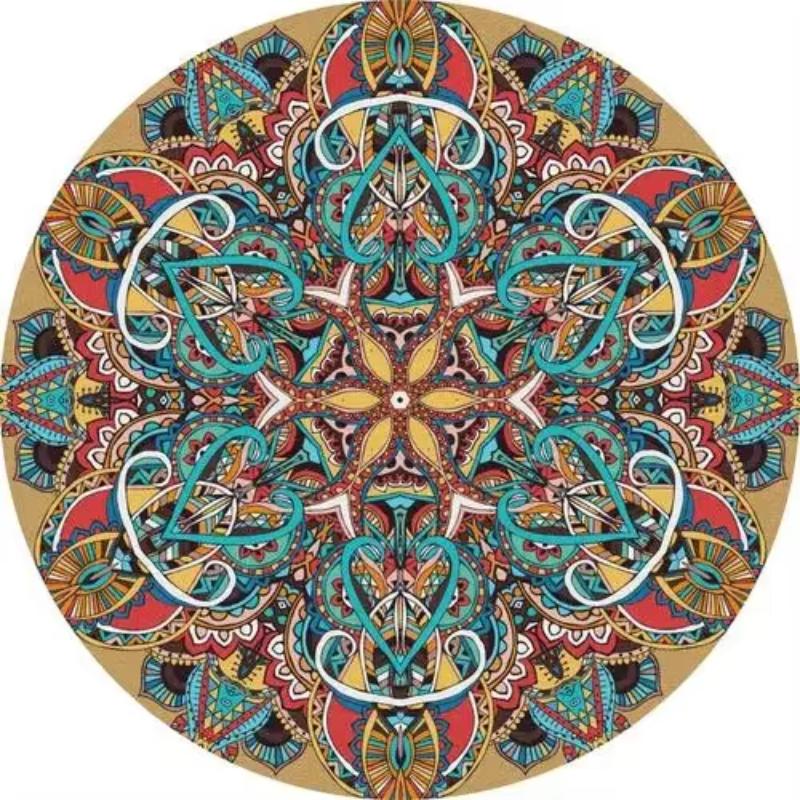 Persian Style Living Room Carpet Bedroom Decoration Dressing Table Cloakroom Non-slip Floor Carpets Circular Area Rugs