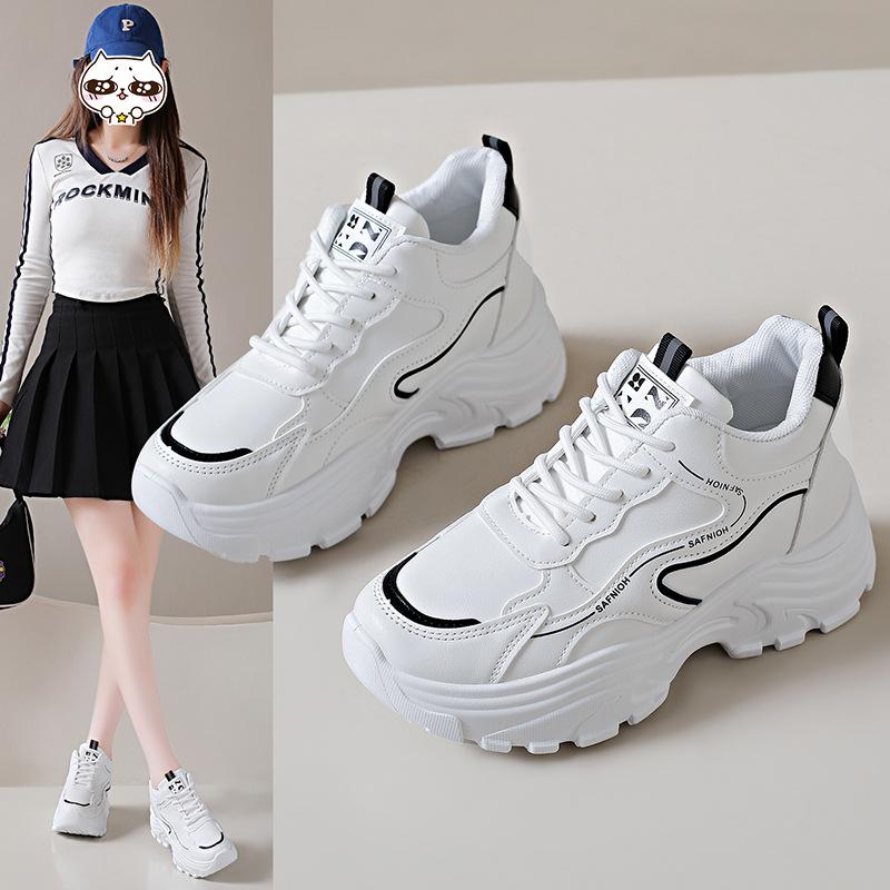 Platform dad shoes women's spring and autumn 2025 new little white shoes small height increase casual sports shoes ins tide