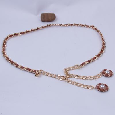 Gold Summer Independent Packaging Female Adult Single Circle Waist Chain Leather Bag Alloy Hook Belt Skirt Matching