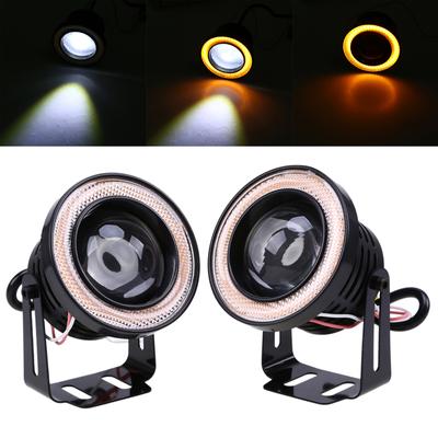 Universal LED COB Fog Lights 64mm Car Fog Lamp Angel Eyes With Lens Auto Driving Running Lights