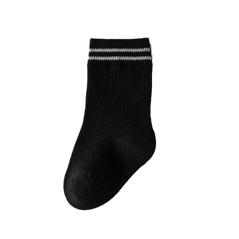 Combed Cotton Mid-Calf Socks for Newborns & Toddlers (0-3 Years), Breathable & Boneless