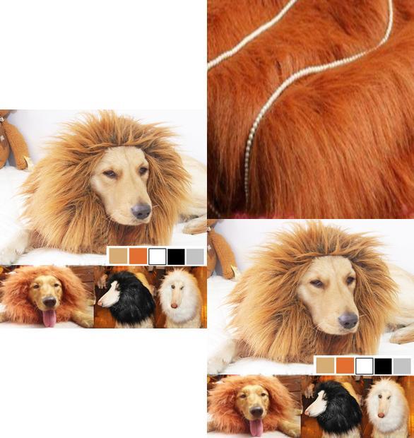 Jungle King Pet Costume Lion Hat With Faux Fur For Small Dogs