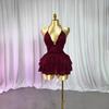 Estivo europeo, americano, africano, con bretelle, in pizzo, scollo a V, corto, aderente ai fianchi, sexy, senza schiena, vestito piccante