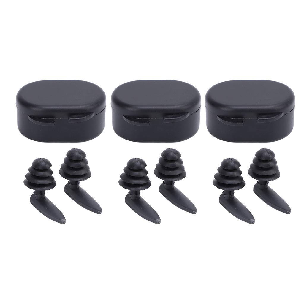 3 Pairs Swimming Ear Plugs Noise Cancelling Earplugs Reusable Water Resistant Earbuds for Adults Sports Swimming