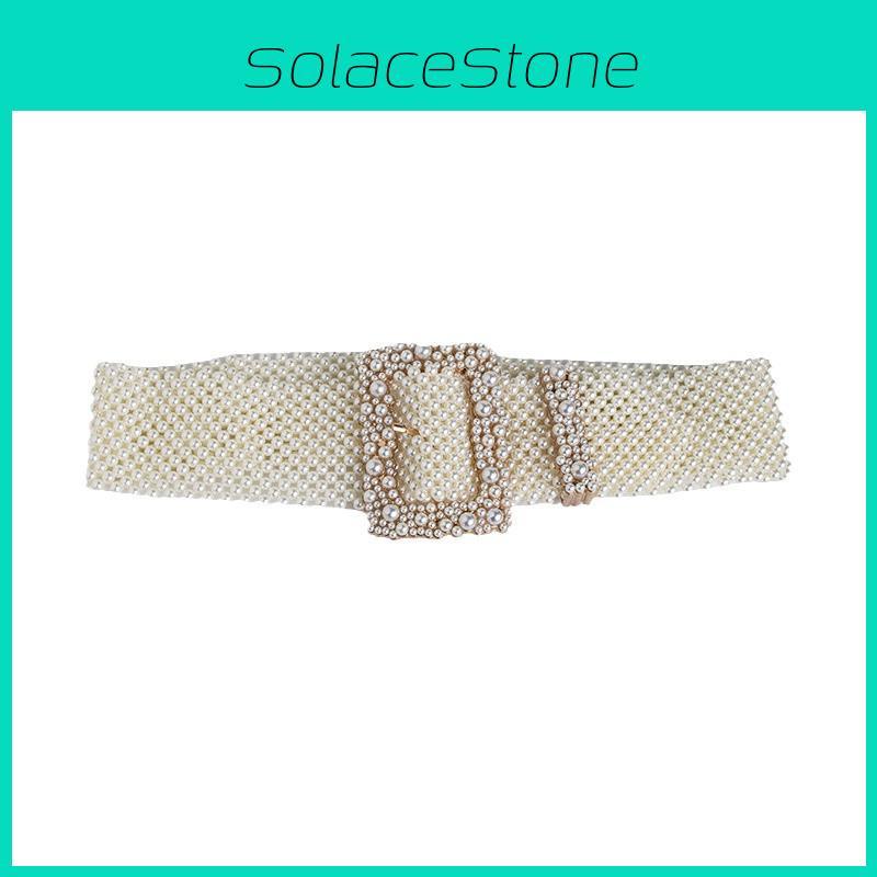 Artificial Pearl Waist Chain With Square Needle Buckle Design For Elegant Summer And Autumn Looks