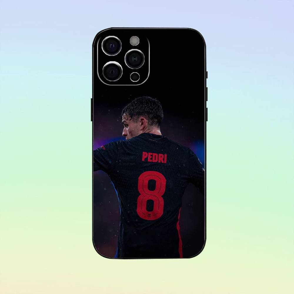 Football Barcelona P-Pedri 8 Phone Case For iPhone 17,16,15,14,13,12,11 ,Soft Silicone Black Cover