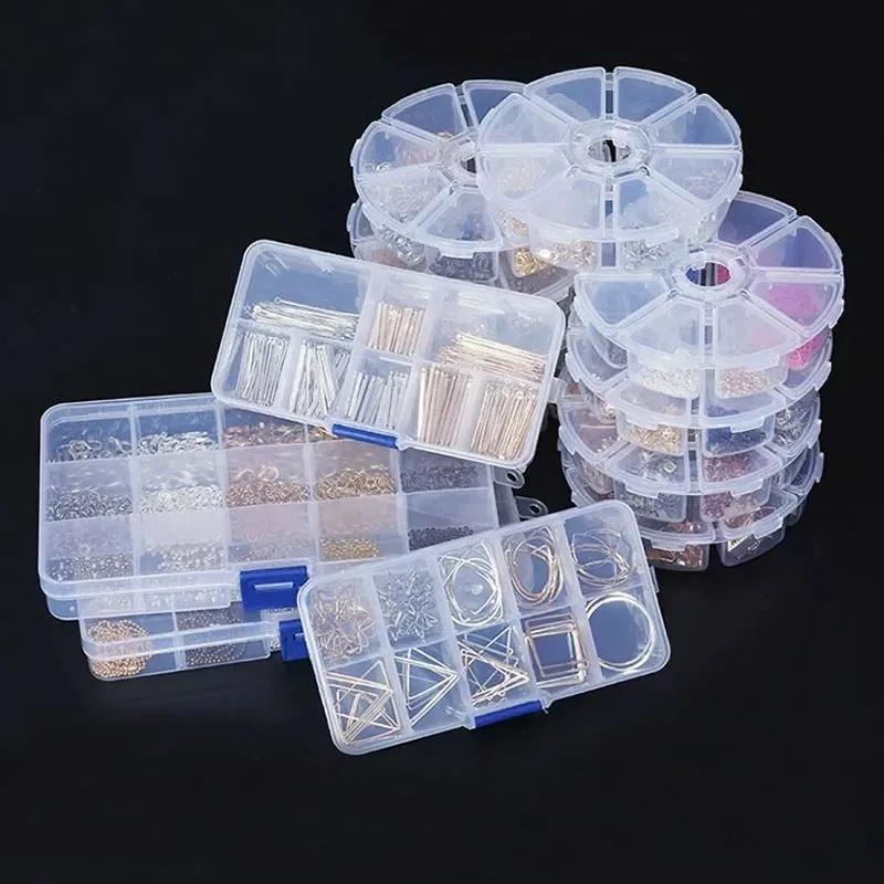 8 Styles Clear Plastic Jewelry Storage Case Small Boxes Storage Case Container Packaging Box Earrings Rings Beads Earplug Boxes