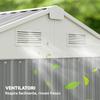 Tall Steel Garden Shed 3.51m² with Air Vents and Lockable Door, 209x177x236 Cm, Silver