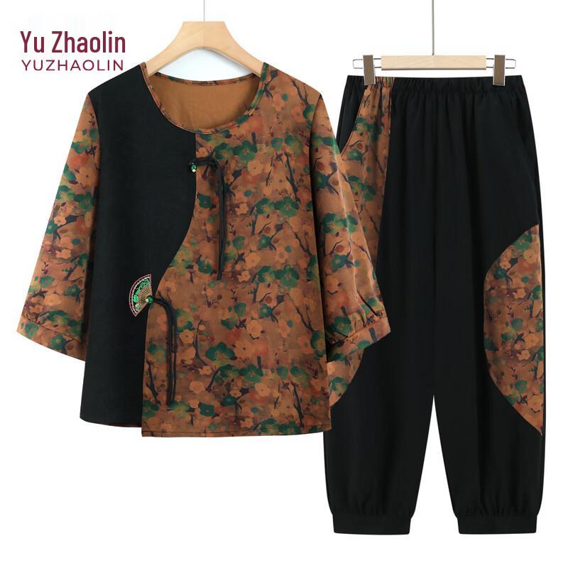 YUZHAOLIN Новый женский летний комплект из двух предметов в китайском стиле 3XL