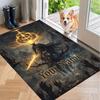 Custom Name Elden Ring Crystal Velvet Floor Rug Personalized Text Soft Carpet Home Decor