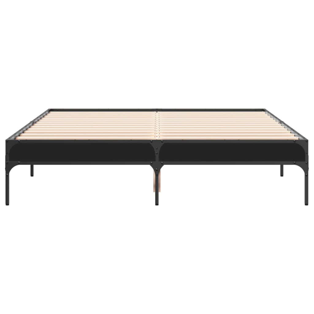 Bed Frame Black 120 x 190 cm Particleboard and Metal