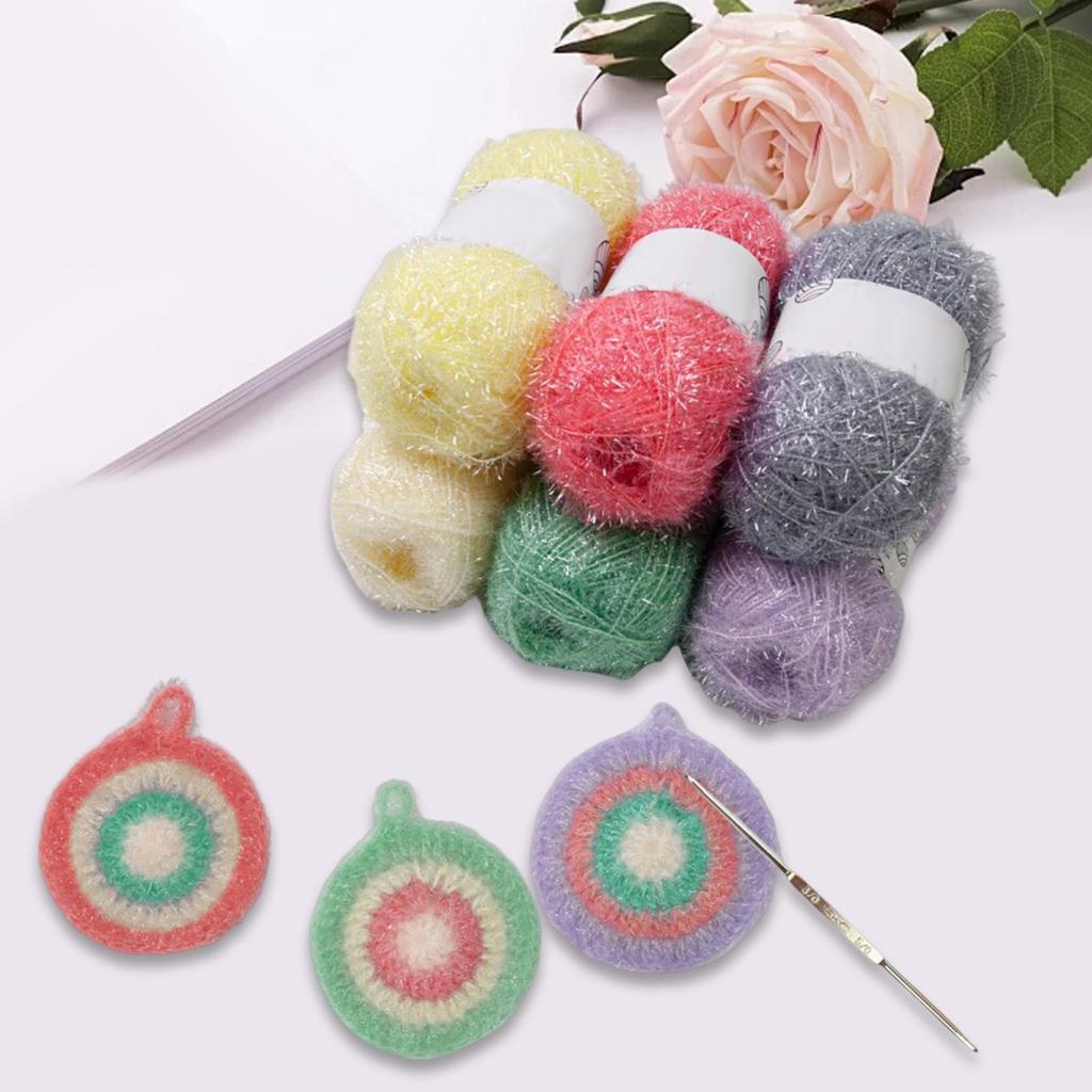 Scrubby Yarn for Dishcloths Crochet yarns Lightweight Quick Dry 6 Skeins Assorted Colors Pastel Yarn for Dishwashing Knitting