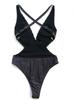 Costum de baie sexy cu imprimeu negru pentru femei, costum de baie vintage dintr-o piesă, costum de baie feminin 2025 cu bandaje, monokini cu decolteu adânc în V, costum de baie