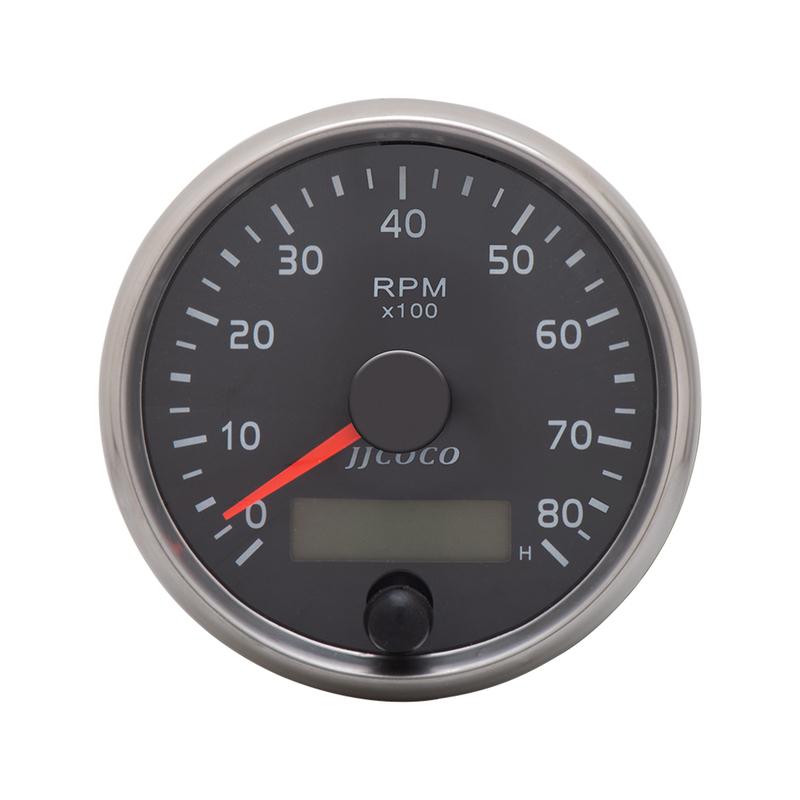 Universal 85MM Tachometer 0-8000RPM 12V/24V Tacho Meter Amber/White Light RPM Gauge With LCD Hourmeter For Car Boat