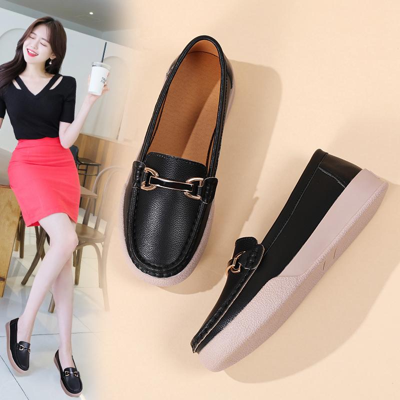 

Модные женские лоферы 2025 Весна Осень Модная обувь Классический бренд Высококачественная кожа Удобная обувь для вождения Обувь-лодочки Повседневная обувь 35 чёрный