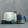 Portable ceramic one pot four cups travel tea set portable tea pot tea cup small set business gift express cup