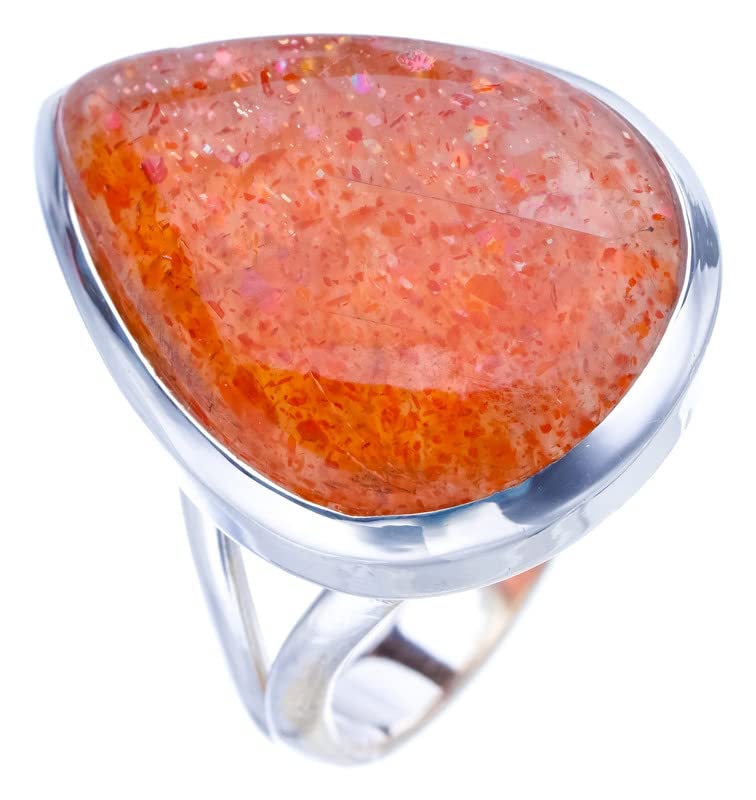 

StarGems® Natural Calcite Handmade 925 Sterling Silver Ring 7.25 F0586