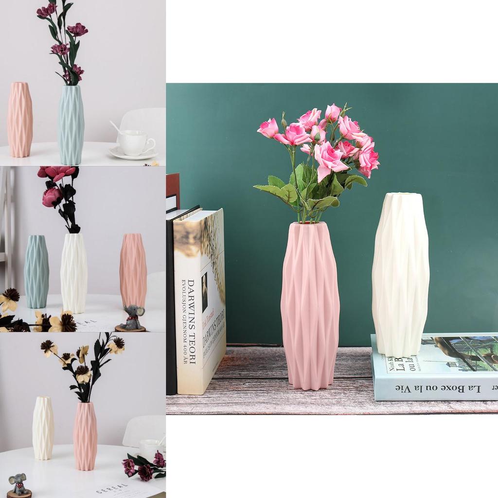 Elegant vit imitationskeramisk blomvas för chic heminredning