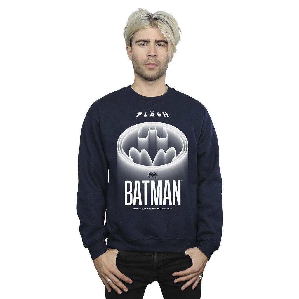 DC Comics Mens The Flash Batman White Logo Sweatshirt