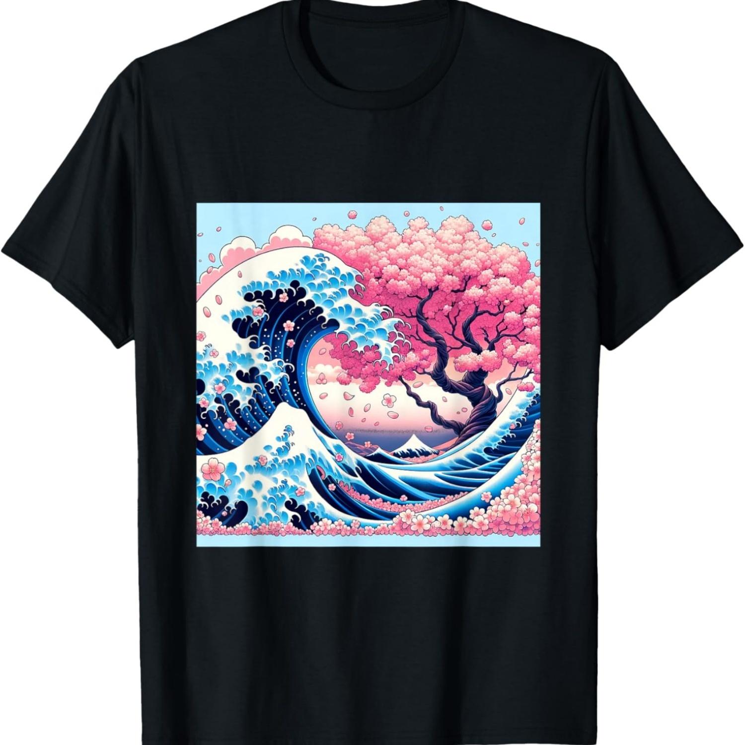 Stunning Sakura Blossom Cherry Tree Japan Art T-Shirt(2) S чёрный