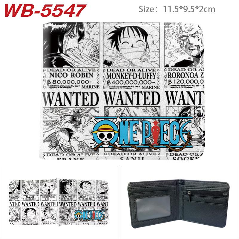 One Piece Anime Geldbörse Vollfarbdruck Zweifach faltbar Kartenhalter Studenten Anime Leder Geldbörse