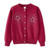 New Children's Clothing Matching Skirt Five-pointed Star Hot Diamond Girls Knitted Cardigan Jacket Children's Sweater