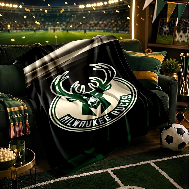 Bucks Team Logo Blanket Lightweight Flannel Bedding Blanket Perfect for Travel, Camping, Living Rooms, Offices, Sofas, Fan Christmas gift