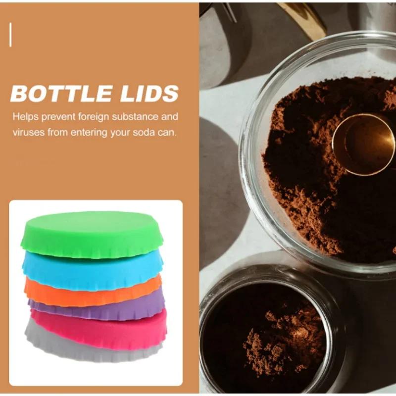 1/6pcs Silicone Soda Can Lid Reusable Can Stopper For Soda Beer Drinks Juice Coke Beverage Cap Fits Standard Coke Can