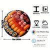 Aluminum Metal Sign Faux Resin Painting Round Decorative Sign Living Room Decoration Boys Gifts Japanese Sushi Themed Decoration