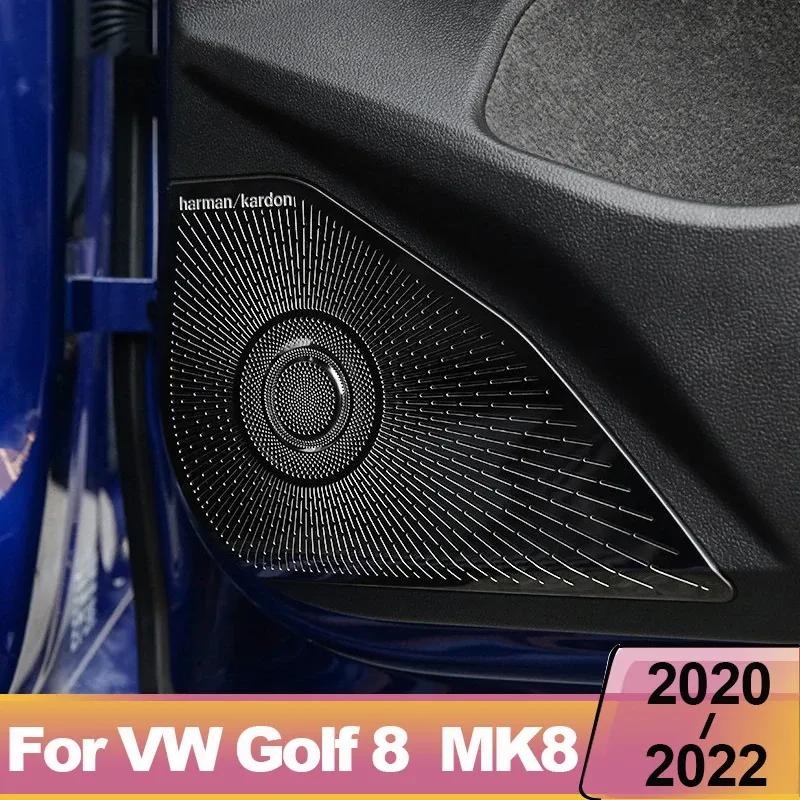 Car styling Door Speaker Audio Trim Cover For Volkswagen VW Golf 8 MK8 -  Loudspeaker Player Sticker Accessories