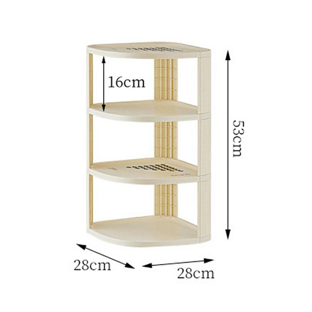 4 Tier Shoe Rack Home Entryway Corner Space Saving Narrow Shoe Organizer PP Storage Shelf