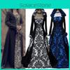Bezauberndes Vintage-Gothic-Maxikleid für Damen, ideal für Halloween und Cosplay-Events