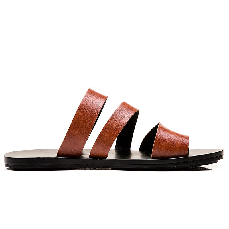 Lederslipper Sommer-Flip-Flops für Herren Strandslipper Braune Sandalen Bequeme Schuhe Rutschfeste Outdoorschuhe Herren-Slides 2026