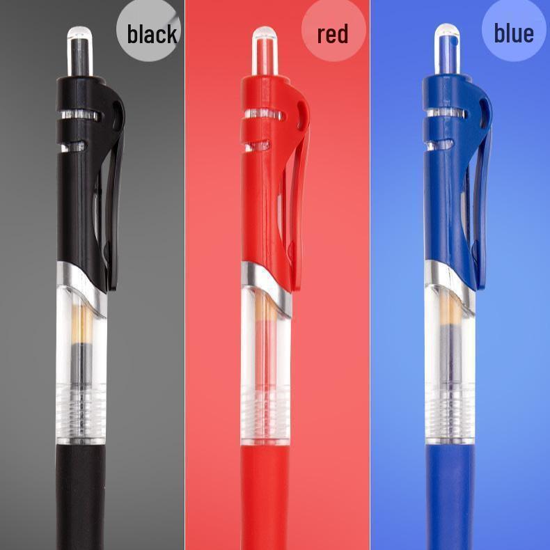 Stylo bille et stylo feutre à action poussoir 0,5 mm, Noir/Rouge/Bleu, pour étudiants et bureau.