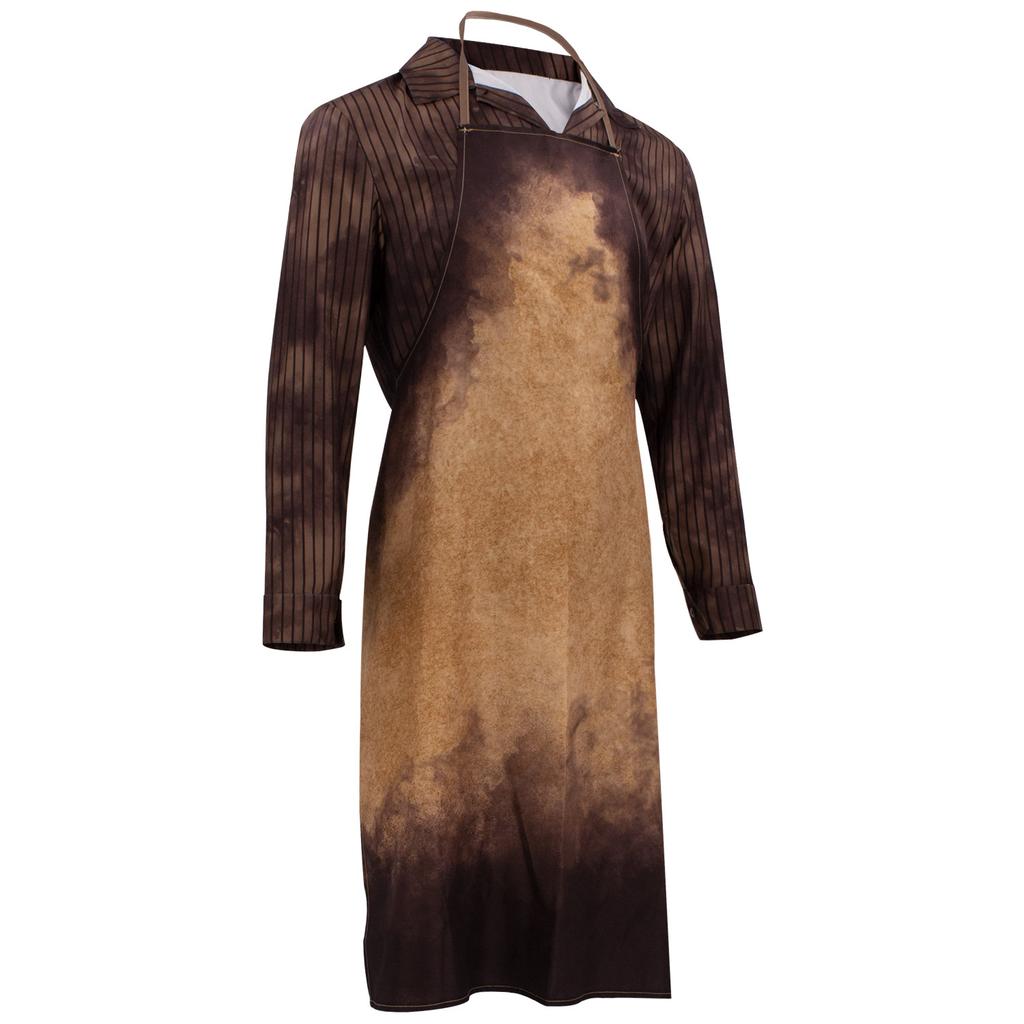 Movie Leatherface Cosplay Costume Human Face Butcher Top Apron Full Set For Men Halloween Carnival Party Suit