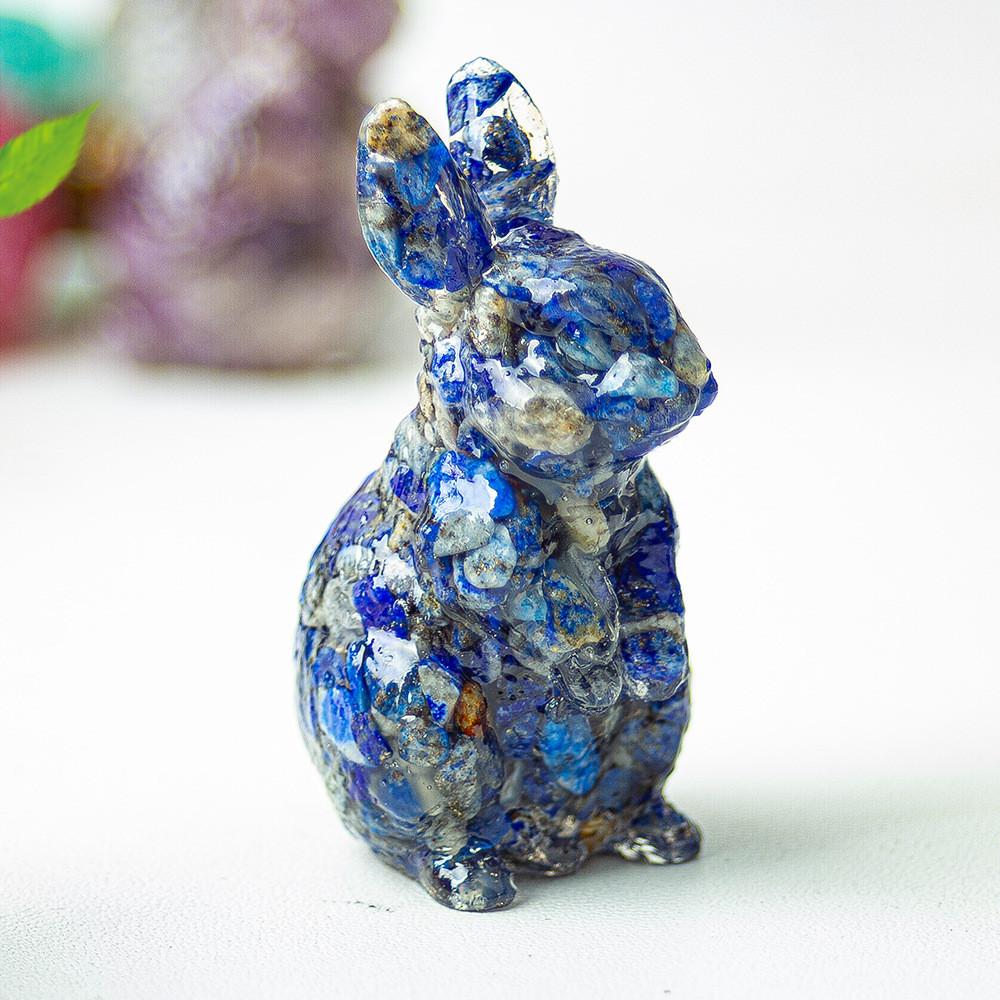 Resin Crystal Standing Bunny Decor For Home Office Gift Collectible