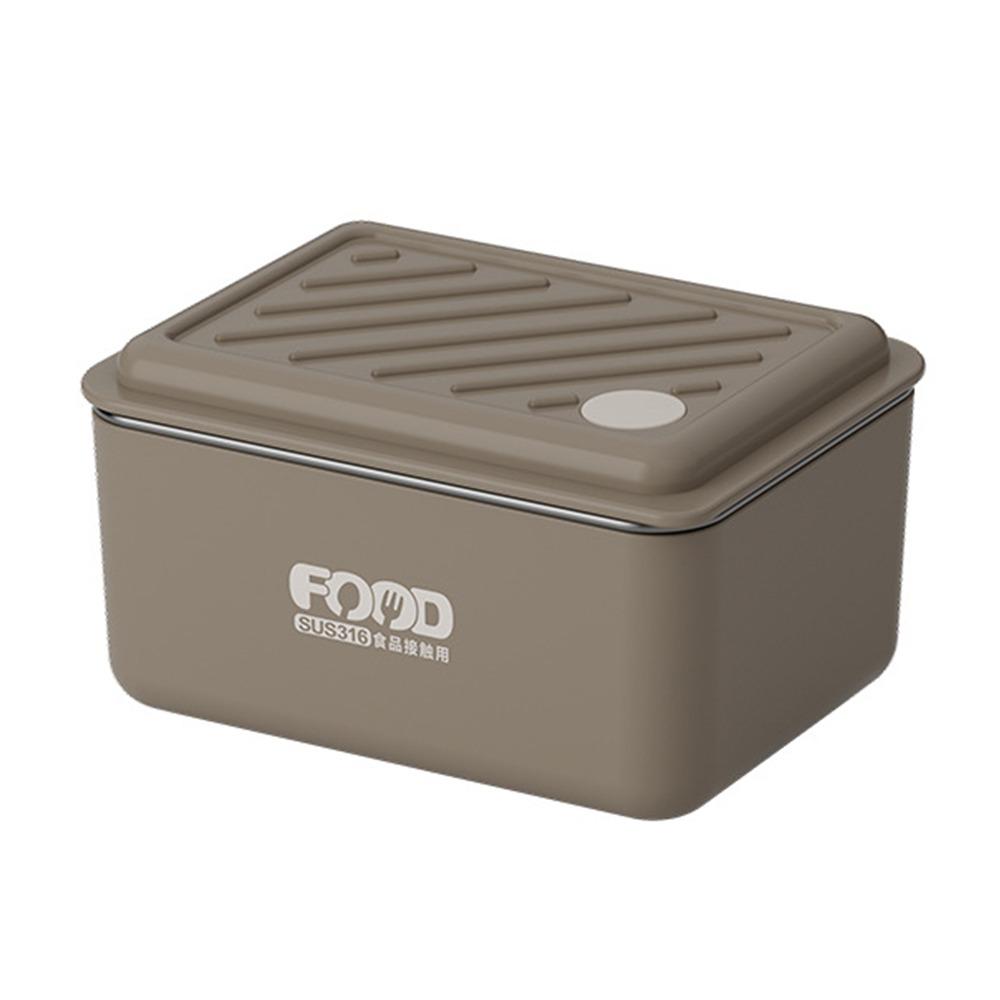 Rectangle Heat Preservation Lunch Box 316 Stainless Steel Microwavable Bento Box  Go To School
