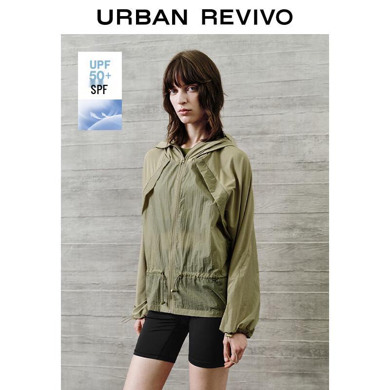 

UR 2025 Весенняя женская куртка с капюшоном на шнурке в стиле колор-блок XS