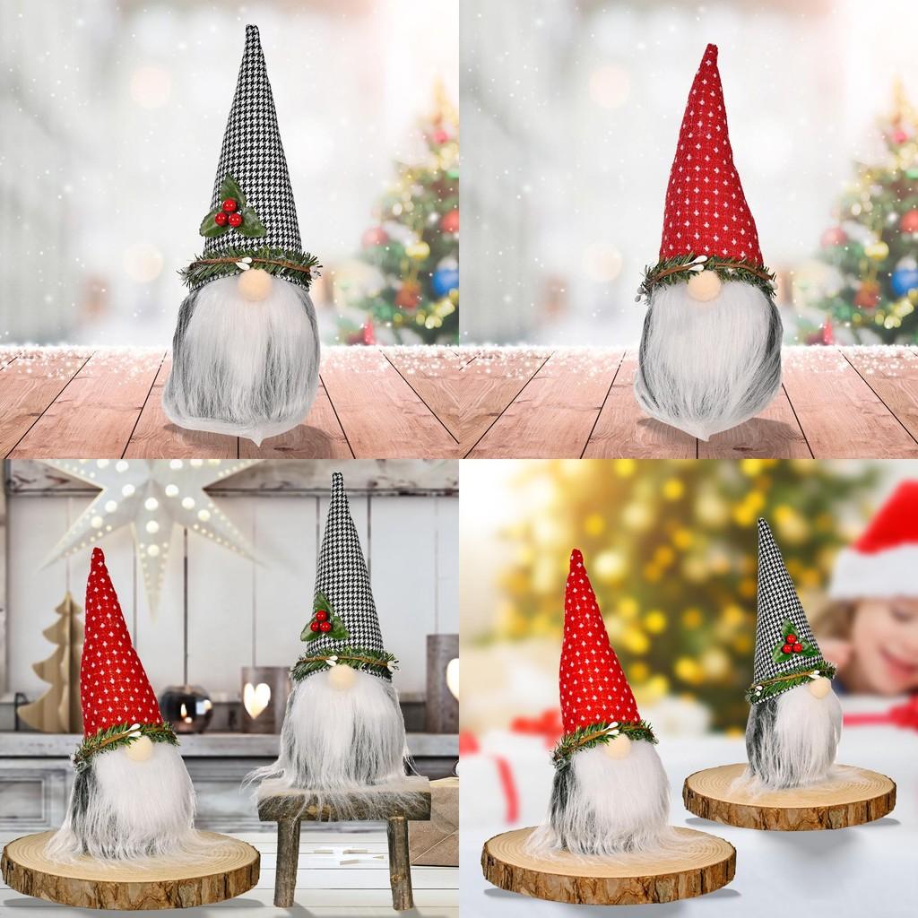 Cozy Plush Christmas Gnome With Gray Rudolph Design Perfect For Holiday Home Accents