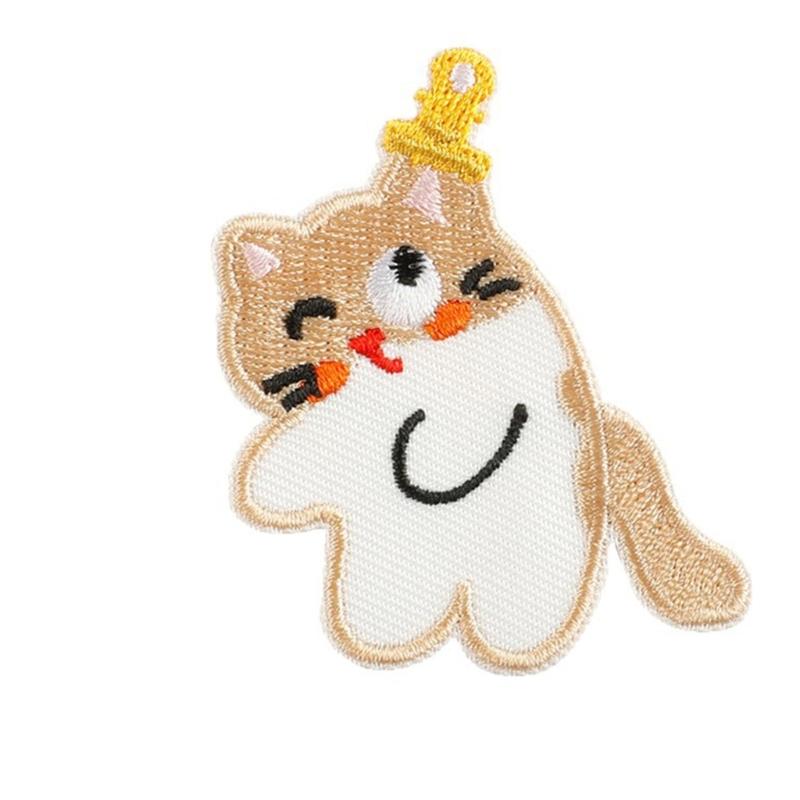 6 Pcs Cartoon Animal Embroidered Patches Cats Iron on Patches Clothing Patches Kitten Sewing Patches for Clothes Bag