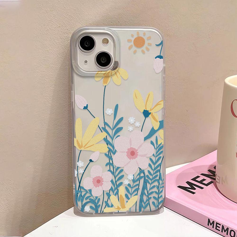 Flowers and Plants Are Suitable for iPhone17promax Apple 17 Matte Large Hole Mobile Phone Case 16/15 Anti-drop 14
