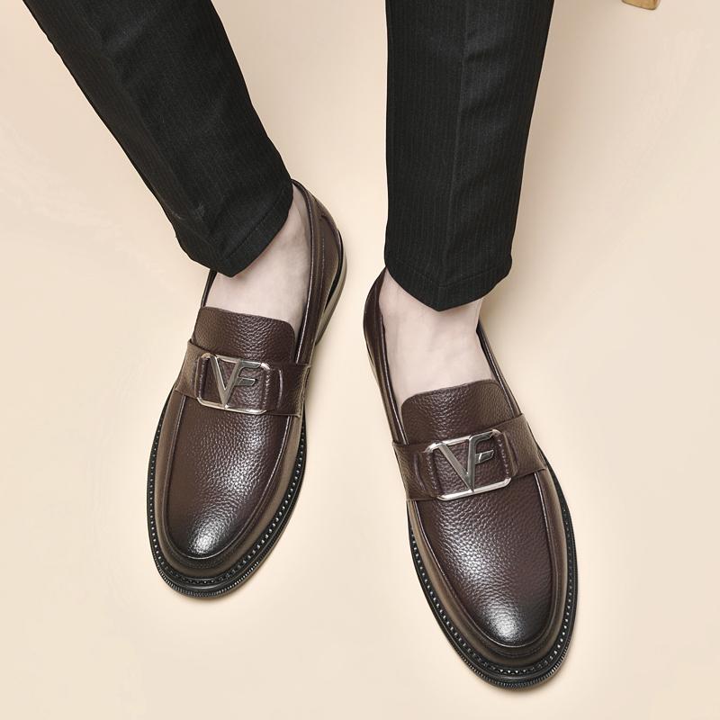 Men's Quality Cowhide Leather Shoes British Business Soft Leather Man Genuine Leather Dress Shoes