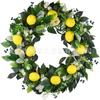 Artificial Lemon Peony Wreath Wall Hanging Decor Door Home Festival Party Decoration