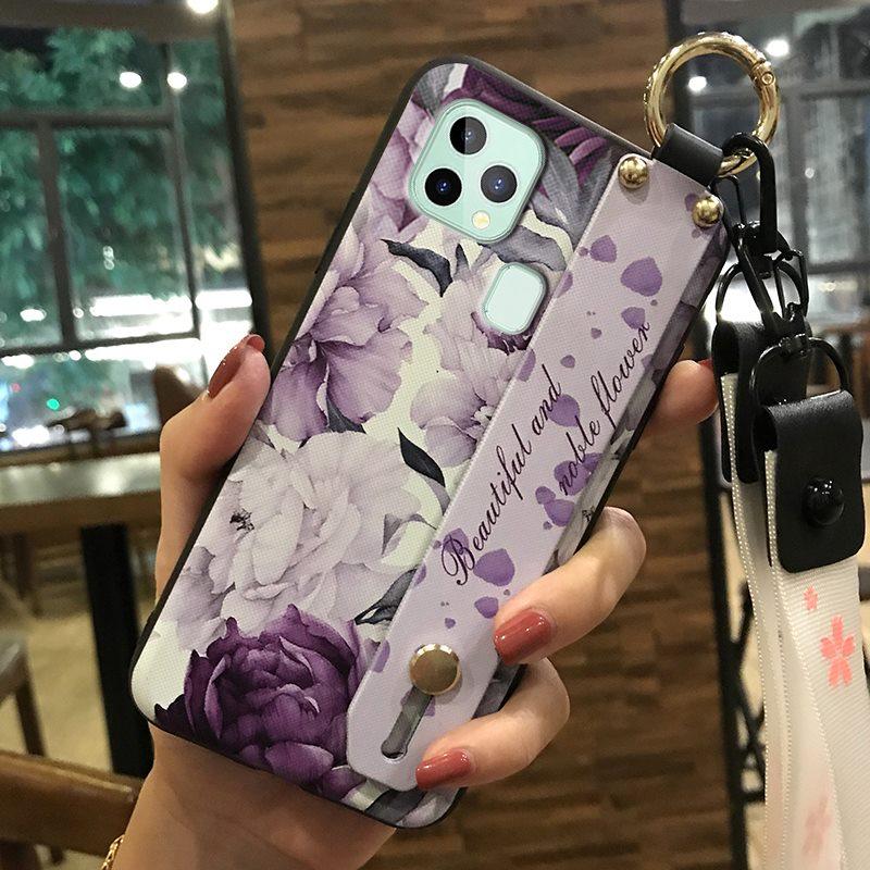 Shockproof Fashion Design Phone Case For Oukitel C22 Durable Protective Dirt-resistant Waterproof Lanyard Soft case Ring
