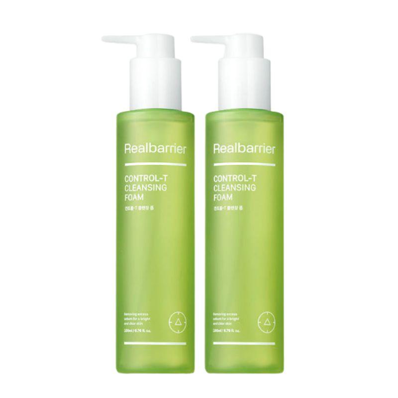 

[Real Barrier] Control-T Cleansing Foam (200ml x 2ea Set) – Low pH Pore Cleanser for Oily & Acne-Prone Skin with Anti-Sebum P Complex