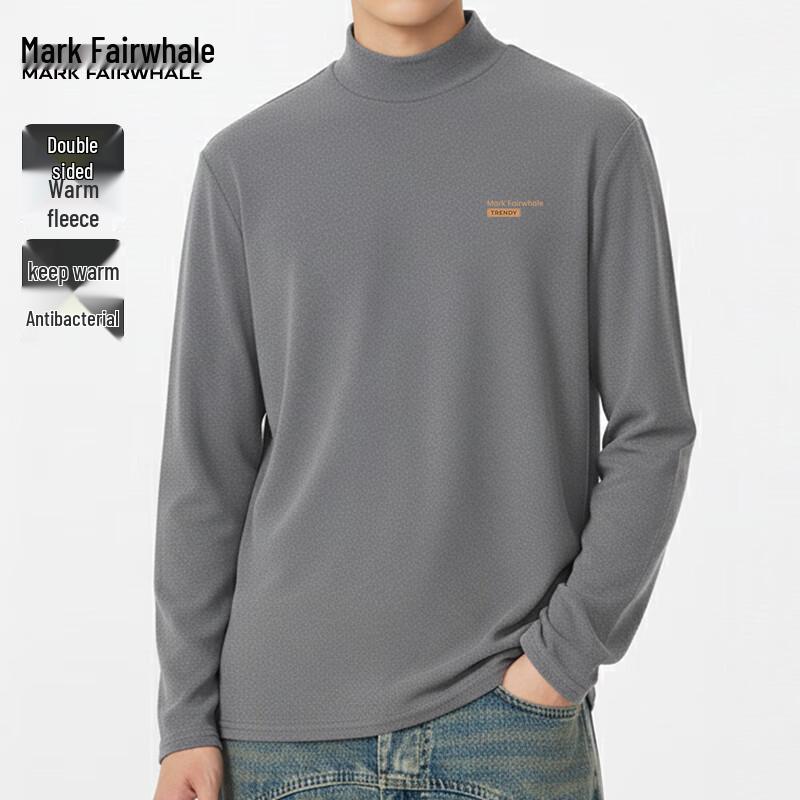 Mark Fairwhale Men's Double-Sided Brushed Fleece-Lined Thermal Long-Sleeve Base Layer T-Shirt