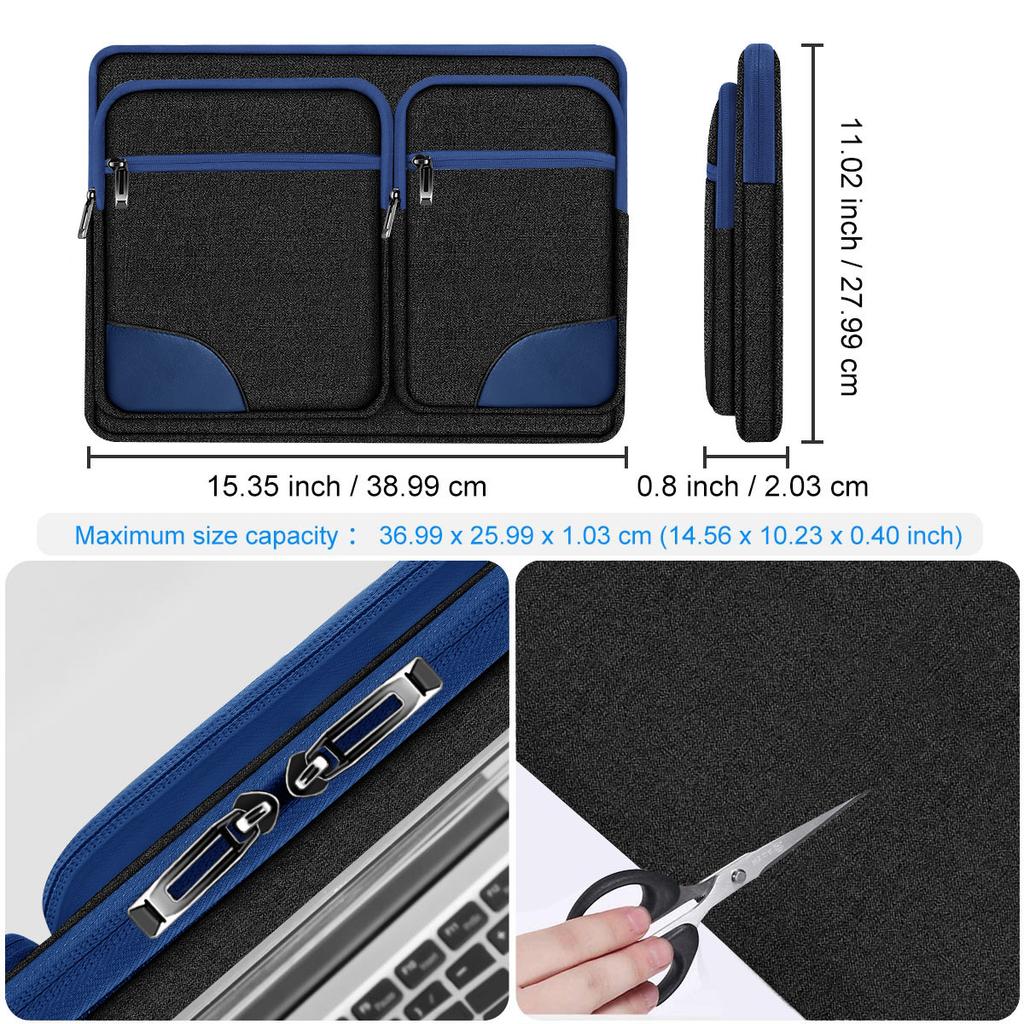15-inch Multi-pocket Laptop Waterproof and Shockproof Protective Inner Sleeve