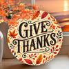 Scratch Resistant Thanksgiving Round Metal Tin Sign Wall Art for Home Bar Cafe Indoor Outdoor Decor