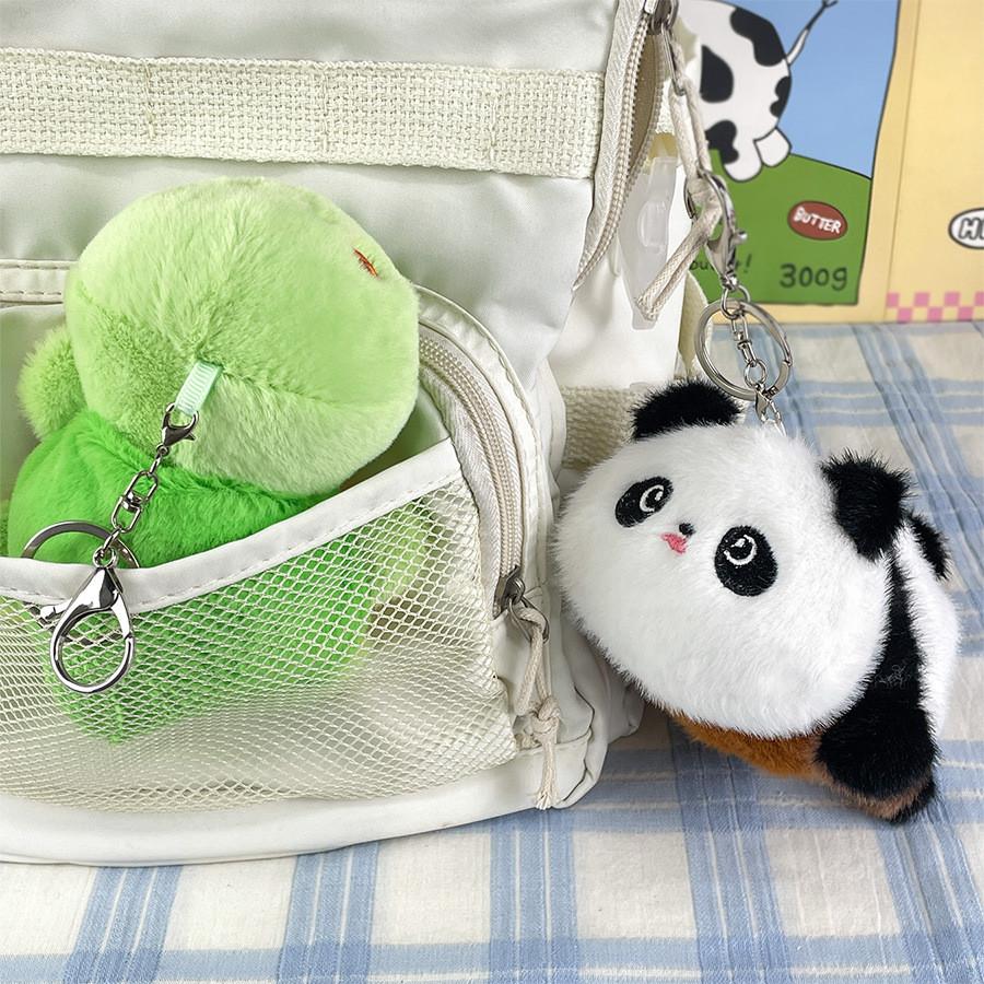 Plush Delightful Flip Animal Keychain With Cuddly Panda And Raccoon Features For Animal Lovers