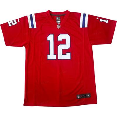NFL T-Shirt New England Patriots Tom Brady Soft Comfortable Versatile Short Sleeve Basketball Shirt Kids Tops Red 3Z1B7N-3P9
